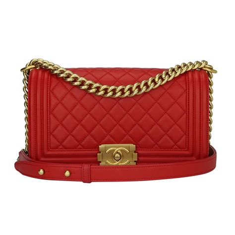 chanel medium boy bag red|Chanel boy bag medium ioffer.